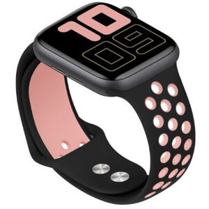 4wrist Szilikon szíj Apple Watch - Fekete/Világos rózsaszín 38/40/41 mm