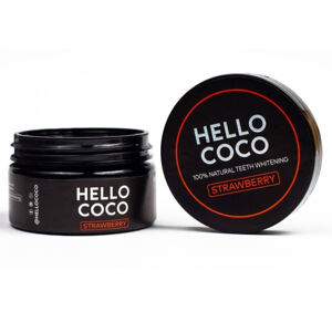 Hello Coco Aktív szén fogfehérítéshez eperízzel  100 % Natural Teeth Whitening STRAWBERRY 30 g