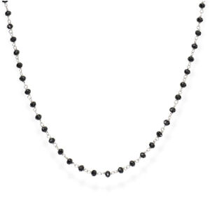 Amen Romance CLBN időtálló ezüst nyaklánc fekete kristályokkal 45 cm