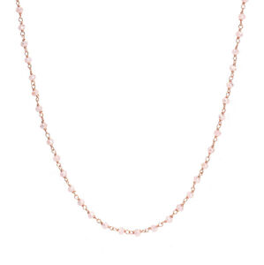 Amen Romance CLRR aranyozott nyaklánc rózsaszín kristályokkal 90 cm