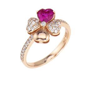 Amen Rózsaszín aranyozott ezüst gyűrű szerelem RQURR 52 mm