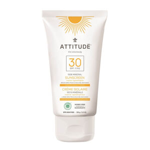 Attitude 100% ásványi napvédő illatmentes krém  ATTITUDE SPF 30 Tropical illattal 150