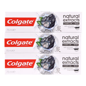 Colgate Aktív faszén Natura l s fogkrém Charcoal trióval 3 x 75 ml