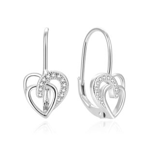Beneto Gyönyörű ezüst fülbevaló szívvel AGUC1766