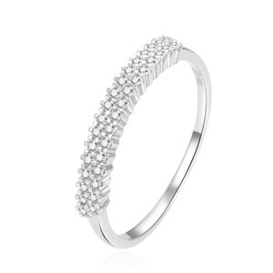Beneto Gyönyörű ezüst gyűrű átlátszó cirkónium kővel AGG408 60 mm