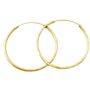 Beneto Fényűző aranyozott ezüst karika fülbevaló   AGUC1240/N-GOLD 4,5 cm