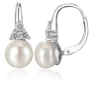 Beneto Luxus ezüst fülbevalók valódi édesvízi gyöngyökkel AGUC2251P 0,8 cm