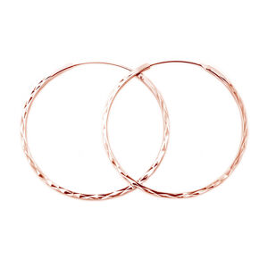 Beneto Divatos aranyozott karika ezüst fülbevaló AGUC2439/SCS-ROSE 3 cm