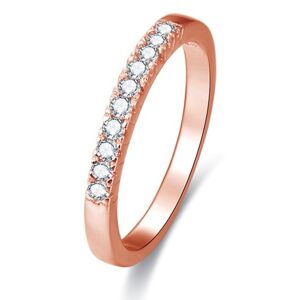Beneto Rózsaszín aranyozott ezüst gyűrű AGG188 kristályokkal 54 mm