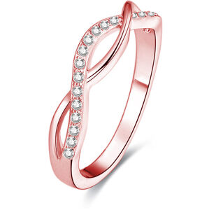 Beneto Rózsaszín aranyozott ezüst gyűrű AGG191 kristályokkal 54 mm