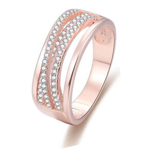 Beneto Rózsaszín aranyozott ezüst gyűrű cirkónium kővel AGG340 49 mm