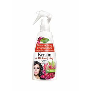 Bione Cosmetics Regeneráló öblítést nem igénylő kondicionáló sérült hajra Keratin + Ricinusolaj 260 ml