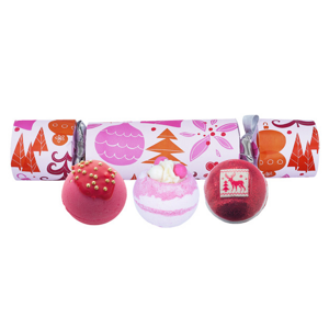 Bomb Cosmetics Pezsgő fürdőbomba ajándékcsomag  We Wish You a Rosy Christmas 3 db