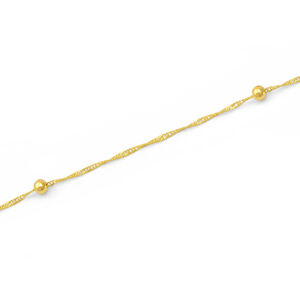 Beneto Exclusive Elegáns arany karkötő golyókkal Lambáda AUB0004 19 cm