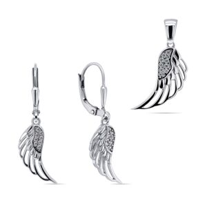 Brilio Silver Divatos ezüst ékszer szett Angyal szárny SET213W (medál, fülbevaló)