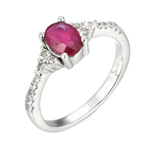 Brilio Silver Gyönyörű ezüst gyűrű rubinnal Precious Stone SRC0203T 52 mm