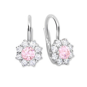 Brilio Silver Ezüst fülbevalók kristályokkal 436 001 00322 04 - rózsaszín