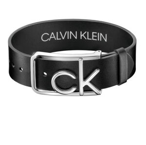 Calvin Klein Fekete bőr karkötő  Buckle KJDTBB090100