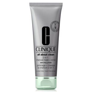 Clinique Detox bőrradír maszk All About Clean (2-in-1 Charcoal Mask + Scrub) 100 ml