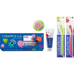 Curaprox Fogápoló ajándék készlet 6 éves kortól gyermekeknek, fluorid tartalommal Görögdinnye