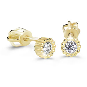 Cutie Diamonds Minimalistasárga arany fülbevalók gyémántokkalDZ60236-30-00-X-1