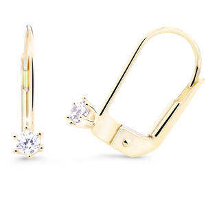 Cutie Diamonds Minimalista bedugós sárga arany fülbevalók gyémántokkal DZ8020-55-00-X-1
