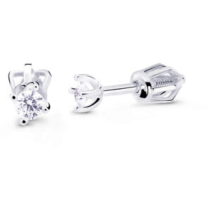 Cutie Diamonds Minimalista bedugós fehér arany fülbevalók gyémántokkal DZ8014-30-00-X-2
