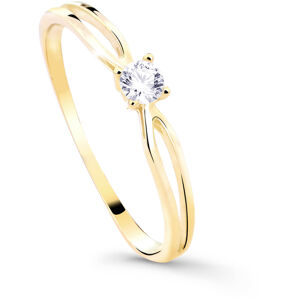 Cutie Diamonds Csillogó sárga arany eljegyzési gyűrű gyémánttal DZ8027-00-X-1 59 mm