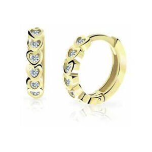 Cutie Jewellery Sárga arany karika gyermek fülbevaló C3339-80-X-1 világos kék