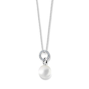 Cutie Jewellery Bájos gyöngy medál fehér aranyból cirkónium kövekkel  Z6303-3123-40-X-2