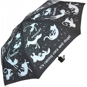 Blooming Brollies Női hajtogatható mechanikus esernyő Every day eső Cats és kutyák EDFRCD