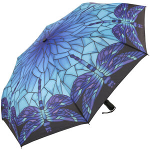 Blooming Brollies Női összecsukható esernyő automata Galleria Üvegfestő Blue GMFSGB