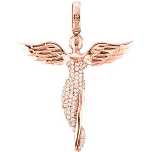 Engelsrufer Rózsaszín aranyozott ezüst angyal medál cirkóniummal ERP-ANGEL-R 5,2 cm