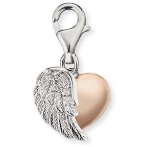 Engelsrufer Ezüst bicolor medál a szív és angyal szárny karkötőre ERC-HEARTWINGBI