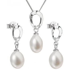 Evolution Group Luxus ezüst ékszerkészlet valódi gyöngyökkel Pavona 29029.1 (fülbevaló, lánc, medál)