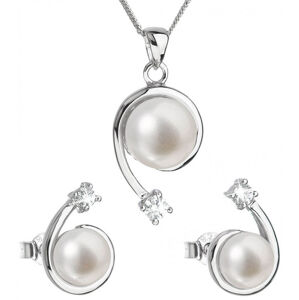 Evolution Group Luxus ezüst ékszerkészlet valódi gyöngyökkel Pavona 29031.1 (fülbevaló, lánc, medál)
