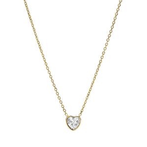 Fossil Gyengéd aranyozott nyaklánc szívvel  Valentine JF03937710