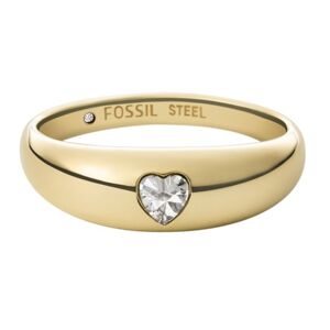 Fossil Időtlen aranyozott gyűrű szívvel Valentine JF03938710 57 mm