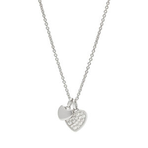 Fossil Romantikus ezüst nyaklánc szívvel JFS00196040 (lánc, 2x medál)