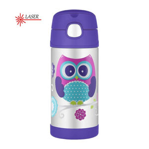 Thermos FUNtainer Baby termosz szalmával - bagoly 355 ml