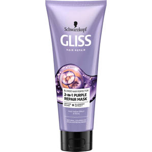 Gliss Kur Regeneráló maszk szőke hajra Blonde Perfector (2-in-1 Purple Mask) 200 ml