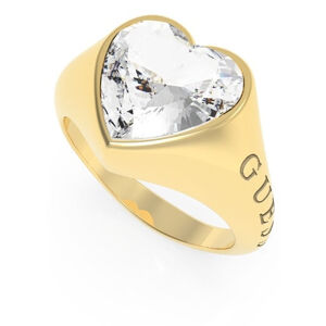 Guess Romantikus aranyozott gyűrű csillogó szívvel UBR70004 56 mm