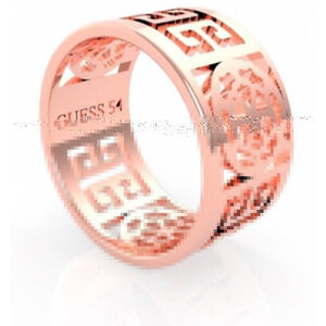 Guess Elegáns rózsaszín aranyozott gyűrű Peony Art UBR29034 52 mm