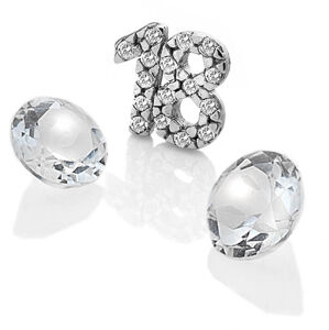 Hot Diamonds Cirkónia kővel díszített „18” számjegy és topáz elemek EX208