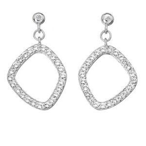 Hot Diamonds Luxus ezüst fülbevalók gyémántokkal és topázzal  Behold DE654