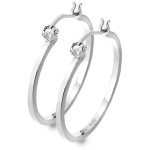 Hot Diamonds Ezüst karika fülbevaló gyémánttal Hoops DE625