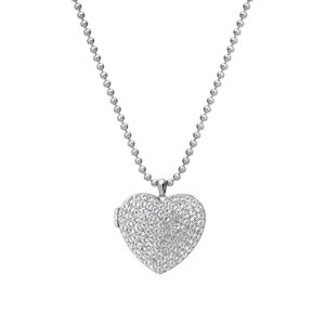 Hot Diamonds Ezüst szív nyaklánc gyémánt memóriákkal ellátott szívkapocsos DP770