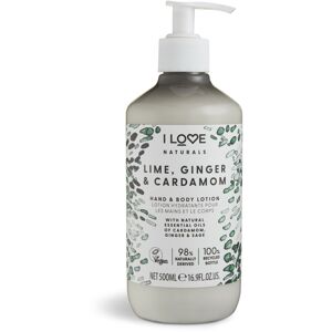 I Love Hidratáló kéz- és testápoló Naturals Lime, Ginger & Cardamon (Hand & Body Lotion) 500 ml