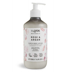 I Love Hidratáló kéz és testkrém Naturals Rose & Argan (Hand & Body Lotion) 500 ml