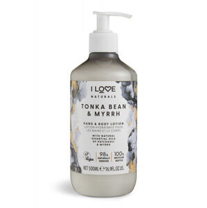 I Love Hidratáló tej testre és kézre Naturals Tonka Bean & Myrrh (Hand & Body Lotion) 500 ml